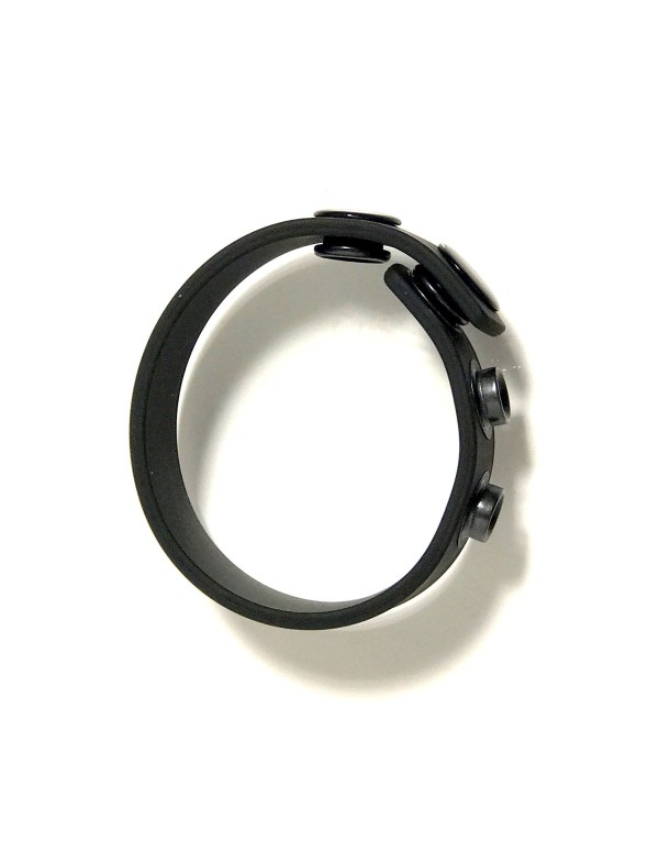 Boneyard Silicone Cock Strap - 3 Snap Ring - Black Black 