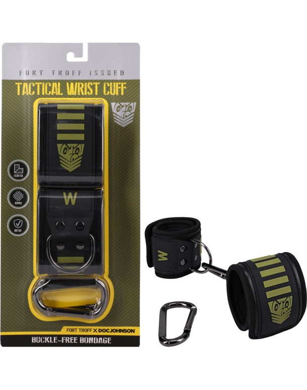 Fort Troff - Tactical Wrist Cuffs - Black/Green Restraints Fort Troff - Tactical Wrist Cuffs - Black/Green Restraints