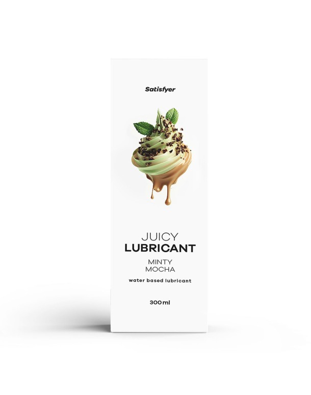 Satisfyer Juicy Lubricant 300 ml Minty Mocha - Mint & Coffee Scented Water Based Lubricant - 300 ml Bottle