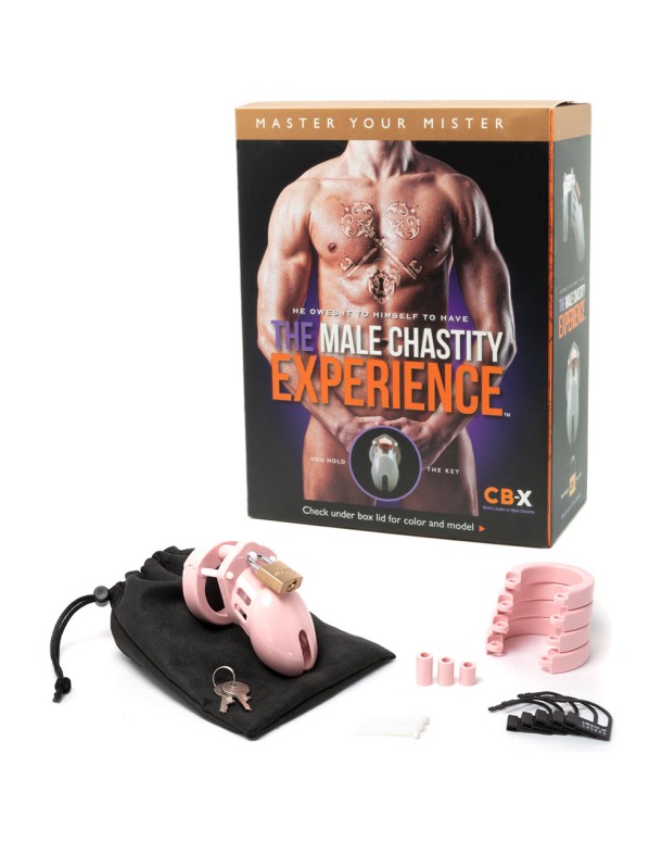 CB-6000S Chastity Cock Cage Kit - Pink