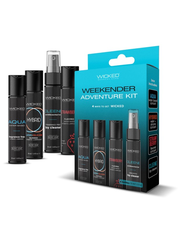 Wicked WEEKENDER ADVENTURE KIT - Mixed Lubricants & Cleaner 30 ml Bottles - 4 Pack