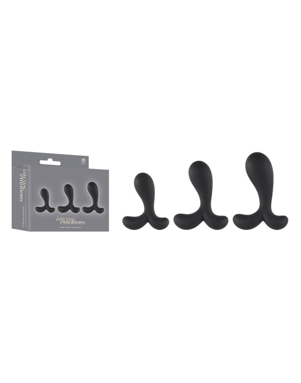 Intense Emotions - Black Butt Plugs - Set of 3 Sizes Intense Emotions - Black Butt Plugs - Set of 3 Sizes