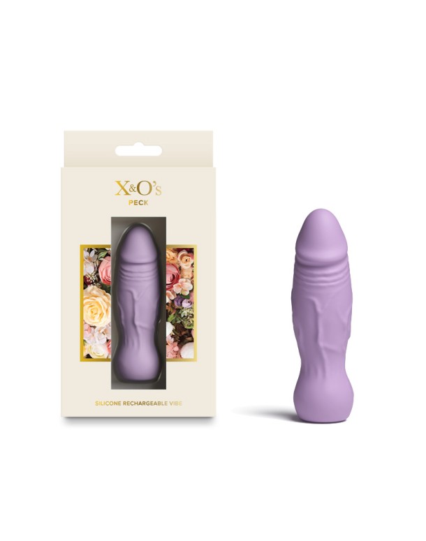 X & O's Peck - Lavender 9.9 cm USB Rechargeable Bullet
