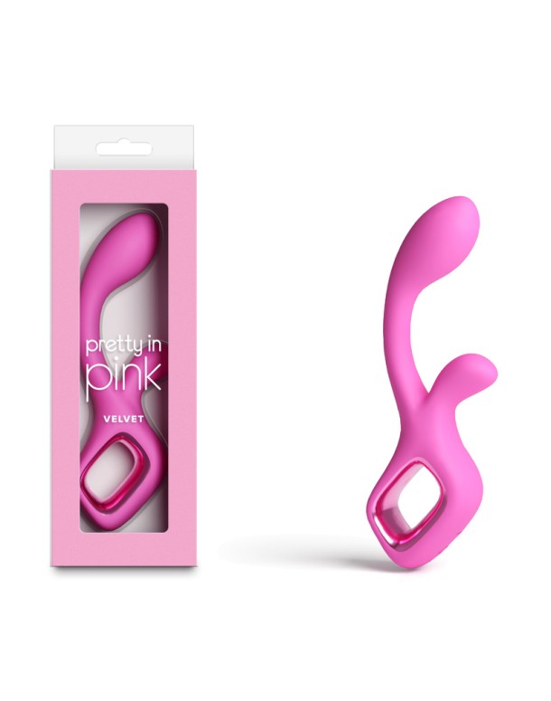 Pretty in Pink Velvet - Pink - Pink 18.7 cm USB Rechargeable Rabbit Vibrator