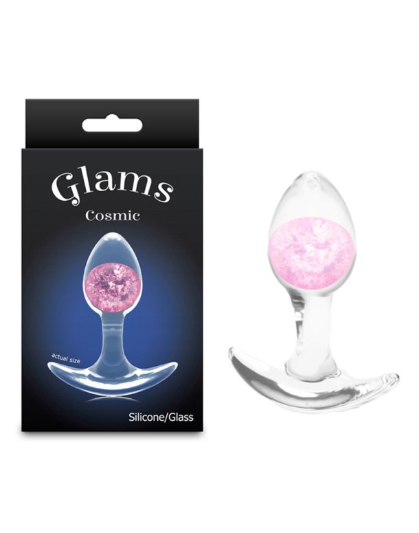 Glams Cosmic - Small - Pink - Clear/Pink 8.1 cm Small Butt Plug Glams Cosmic - Small - Pink - Clear/Pink 8.1 cm Small Butt Plug