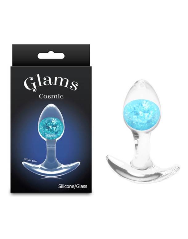 Glams Cosmic - Small - Blue - Clear/Blue 8.1 cm Small Butt Plug Glams Cosmic - Small - Blue - Clear/Blue 8.1 cm Small Butt Plug