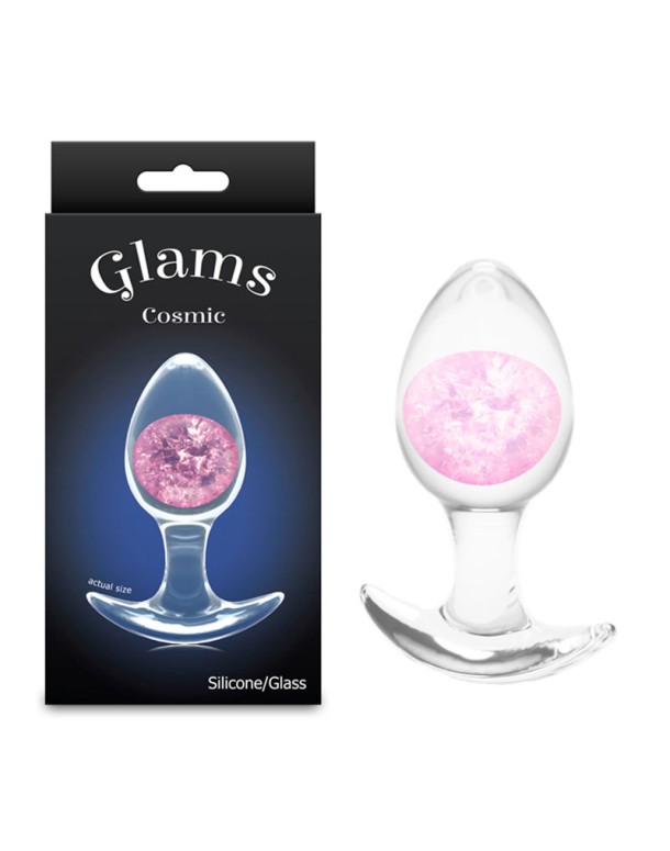 Glams Cosmic - Medium - Pink - Clear/Pink 9.5 cm Small Butt Plug Glams Cosmic - Medium - Pink - Clear/Pink 9.5 cm Small Butt Plug