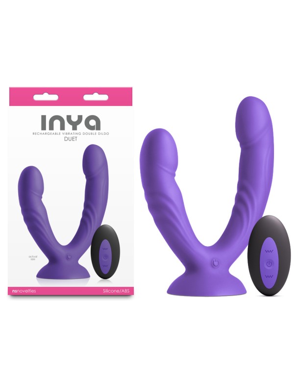 INYA Duet - Purple - Purple USB Rechargeable Vibrating Double Dildo with Wireless Remote INYA Duet - Purple - Purple USB Rechargeable Vibrating Double Dildo with Wireless Remote