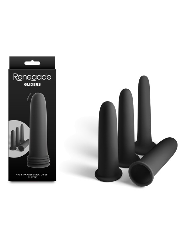 Renegade Gliders - Black - Black Anal Dilators - Set of 4 Renegade Gliders - Black - Black Anal Dilators - Set of 4