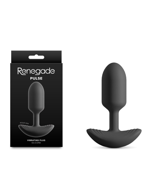 Renegade Pulse - Black - Black 11 cm USB Rechargeable Vibrating Butt Plug