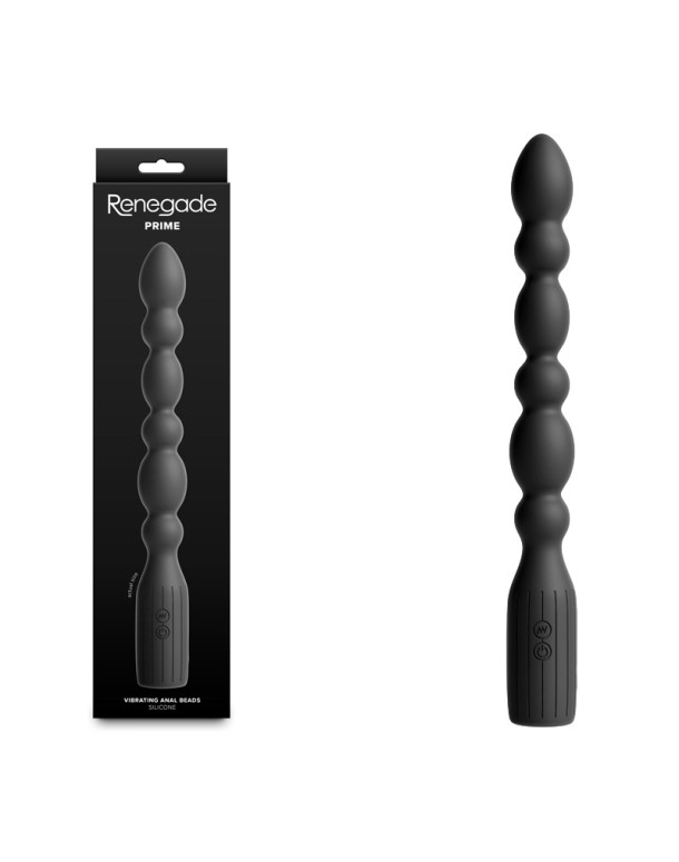 Renegade Prime - Black - Black 28.8 cm USB Rechargeable Vibrating Anal Beads