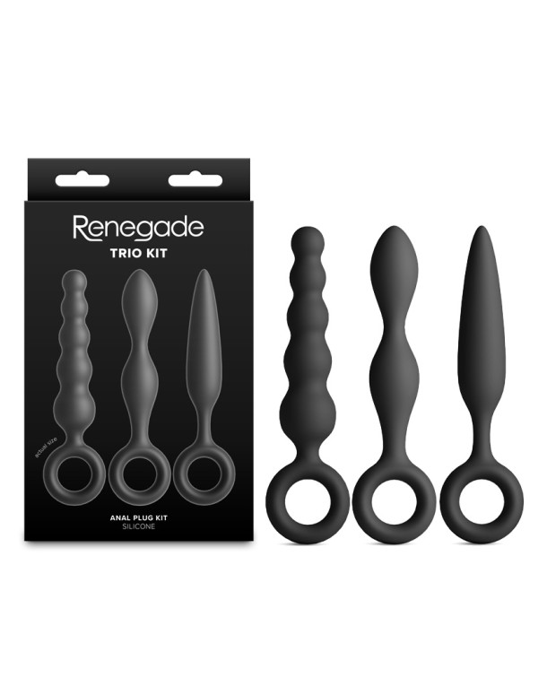 Renegade Trio Kit - Black - Black Butt Plugs - Set of 3