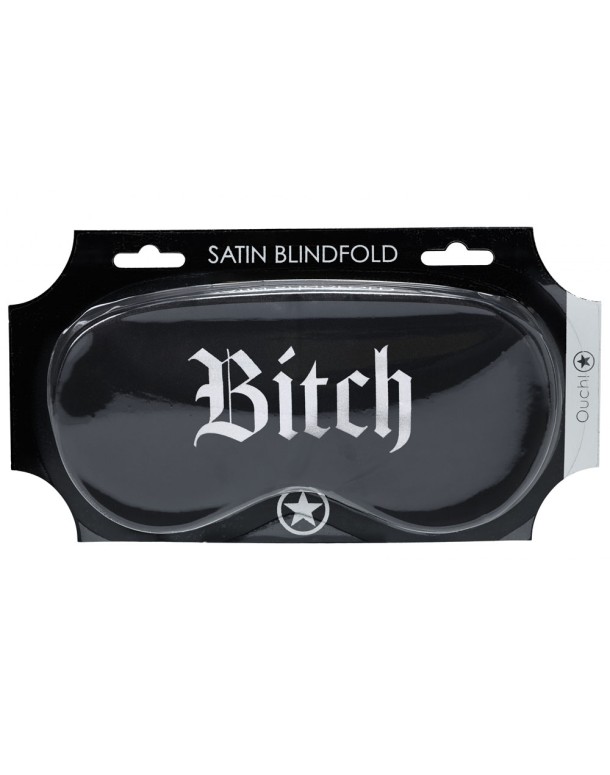 OUCH! Satin Mask - Bitch - Black Printed Eye Mask OUCH! Satin Mask - Bitch - Black Printed Eye Mask