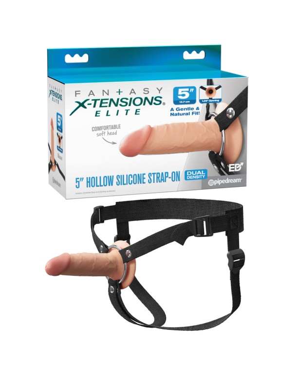 Fantasy X-Tensions Elite 5'' Silicone Hollow Strap-On - Flesh - Flesh 14 cm Hollow Strap-On