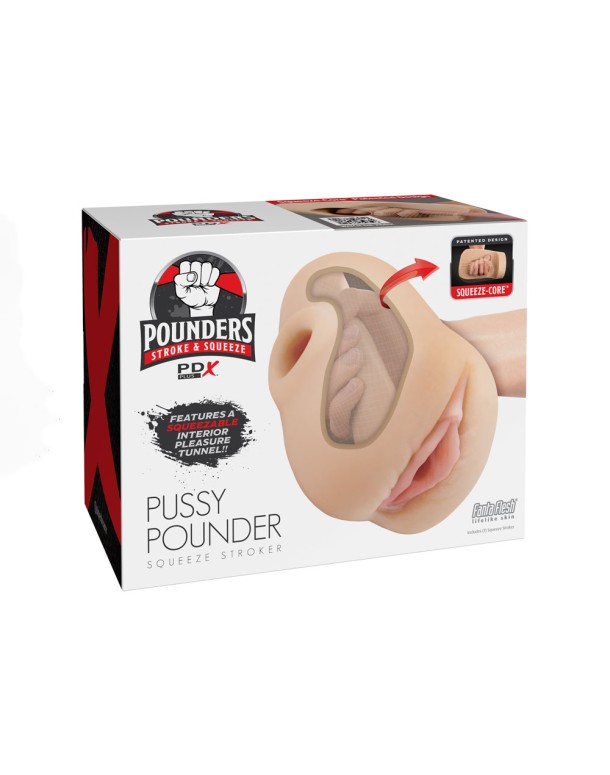 PDX Plus Pussy Pounder Squeeze Stroker - Flesh - Flesh Vagina Stroker
