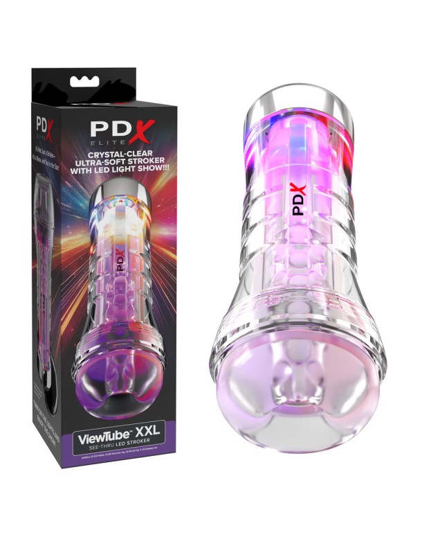 PDX Elite ViewTube XXL LED Stroker - Clear Stroker with LED Lights