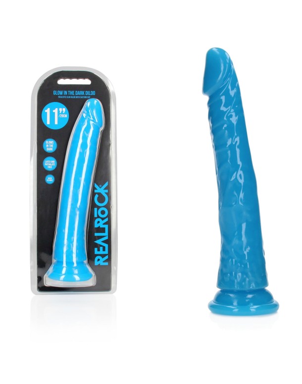 REALROCK 29 cm Slim Glow in the Dark Neon - Blue - Glow in Dark Blue 29 cm (11'') Dong