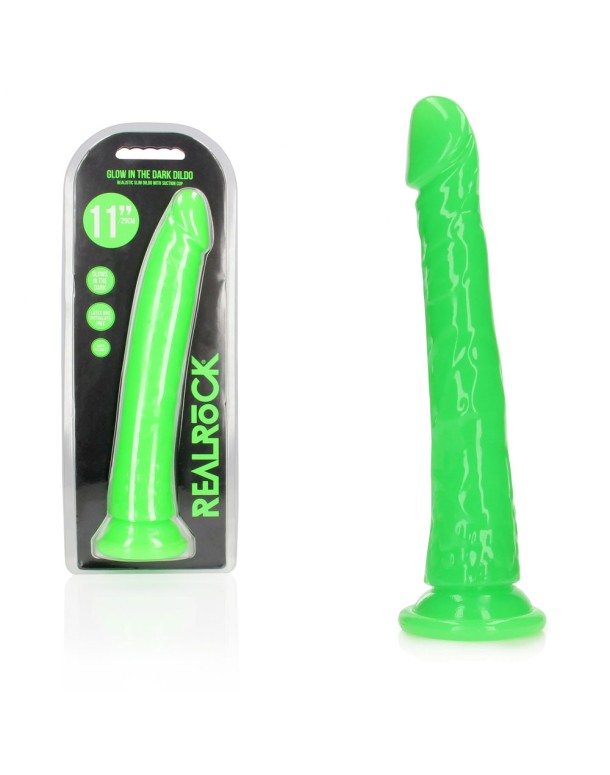 REALROCK 29 cm Slim Glow in the Dark Neon - Green - Glow in Dark Green 29 cm (11'') Dong