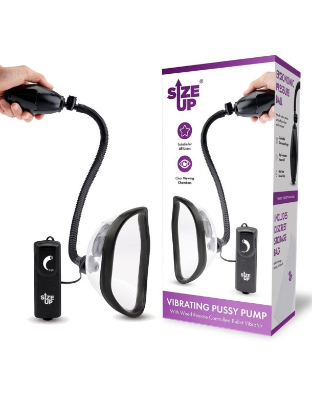 Size Up Vibrating Pussy Pump - Clear Vibrating Vagina Pump Size Up Vibrating Pussy Pump - Clear Vibrating Vagina Pump