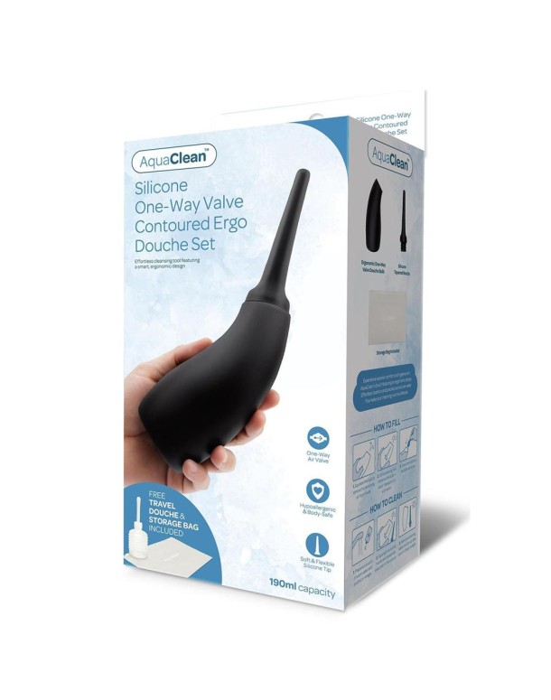 AquaClean Silicone 1-Way Valve Contoured Ergo Douche Set AquaClean Silicone 1-Way Valve Contoured Ergo Douche Set