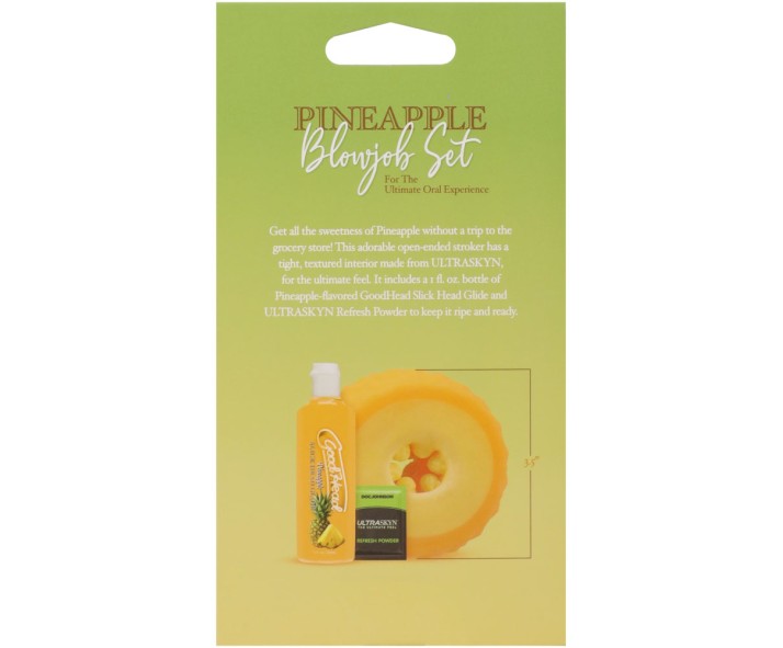 GoodHead Pineapple Blowjob Set - Pineapple Stroker with Pineapple Flavoured Lubricant 30 ml Bottle GoodHead Pineapple Blowjob Set - Pineapple Stroker with Pineapple Flavoured Lubricant 30 ml Bottle