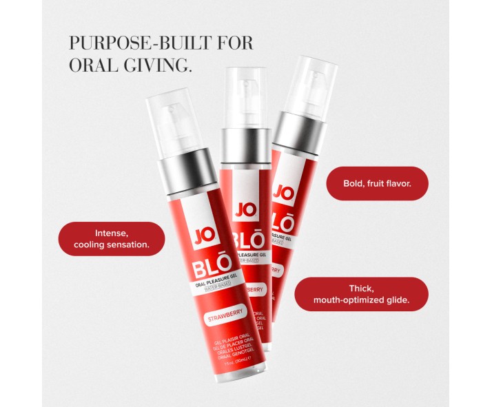 JO Blo Strawberry - Strawberry Flavoured Oral Pleasure Gel - 30 ml Bottle JO Blo Strawberry - Strawberry Flavoured Oral Pleasure Gel - 30 ml Bottle