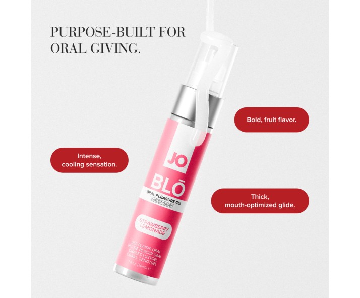 JO Blo Strawberry Lemonade - Strawberry Lemonade Flavoured Oral Pleasure Gel - 30 ml Bottle JO Blo Strawberry Lemonade - Strawberry Lemonade Flavoured Oral Pleasure Gel - 30 ml Bottle