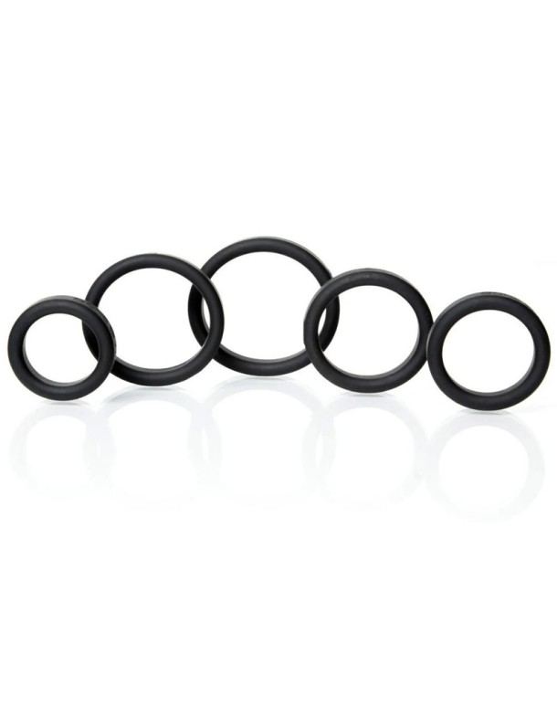 Boneyard Silicone Ring 5 Pcs Kit Black 
