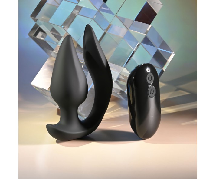Evolved THE GENIE - Black 11.2 cm USB Rechargeable Vibrating Plug with Wireless Remote Evolved THE GENIE - Black 11.2 cm USB Rechargeable Vibrating Plug with Wireless Remote