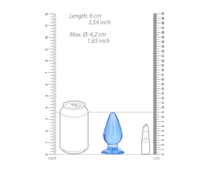 REALROCK 9 cm Anal Plug - Blue REALROCK 9 cm Anal Plug - Blue