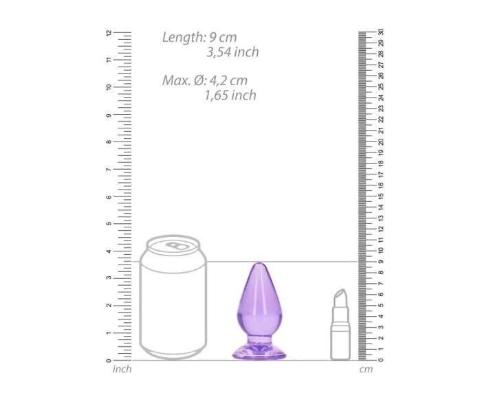 REALROCK 9 cm Anal Plug - Purple REALROCK 9 cm Anal Plug - Purple
