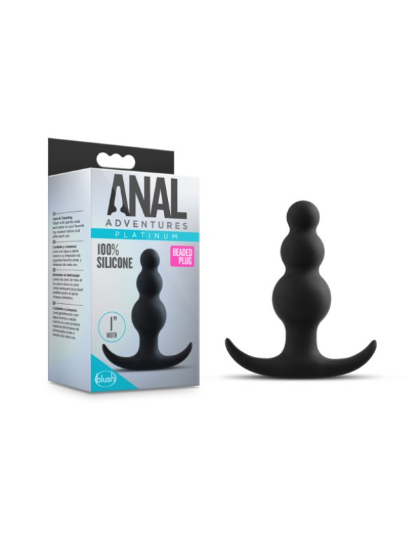 Anal Adventures Platinum Beaded Plug Anal Adventures Platinum Beaded Plug