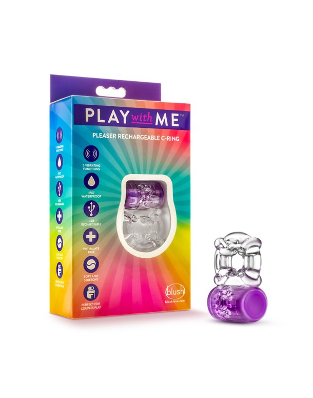 Play With Me Pleaser Rechargeable C-Ring - Purple