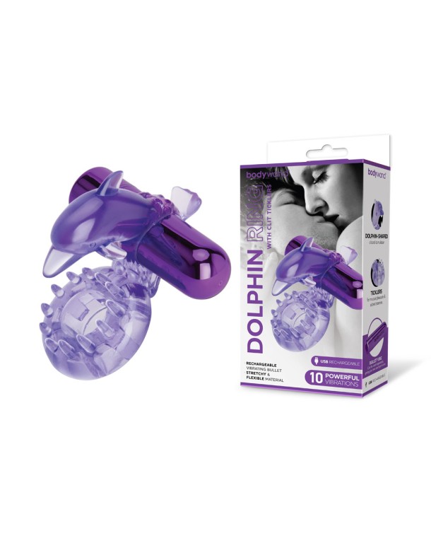Bodywand Rechargeable Dolphin Ring with Clit Ticklers
