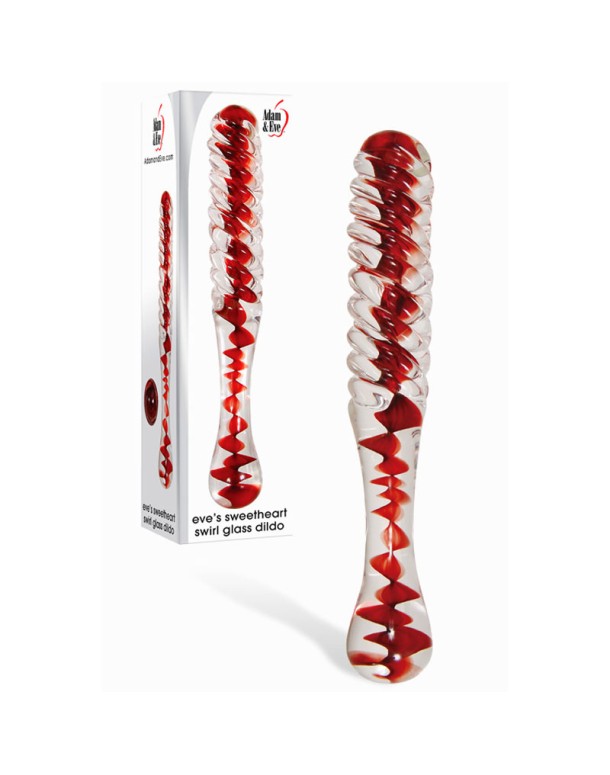 Adam & Eve Sweetheart Swirl Glass Dildo