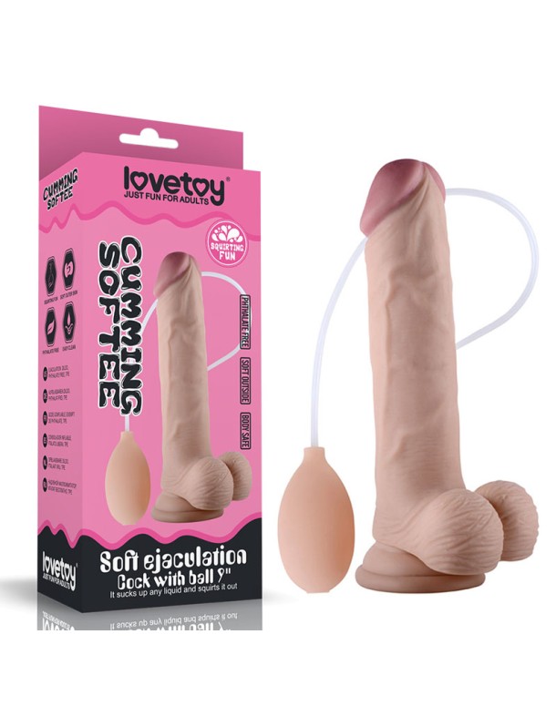 Cumming Softee Soft Ejaculation Cock 9'' with Balls