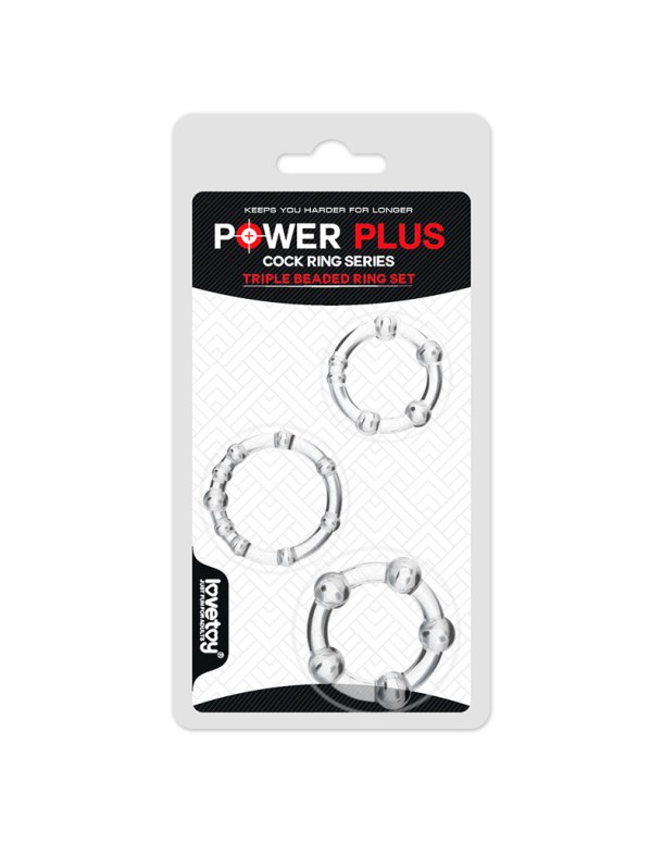 Power Plus Triple Beaded Ring Set