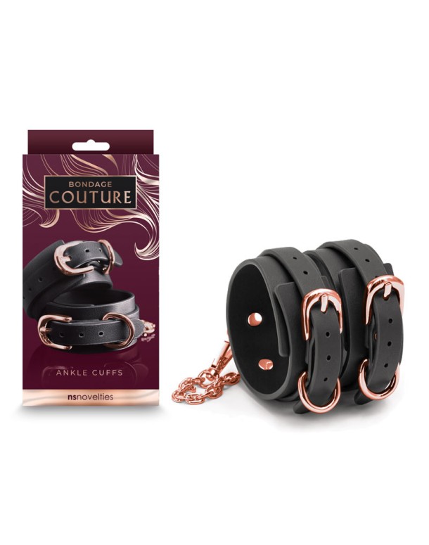 Bondage Couture Ankle Cuffs - Black