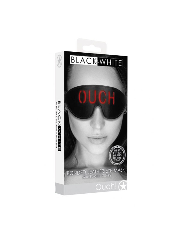 OUCH! Black & White Bonded Leather Eye-Mask ''Ouch''