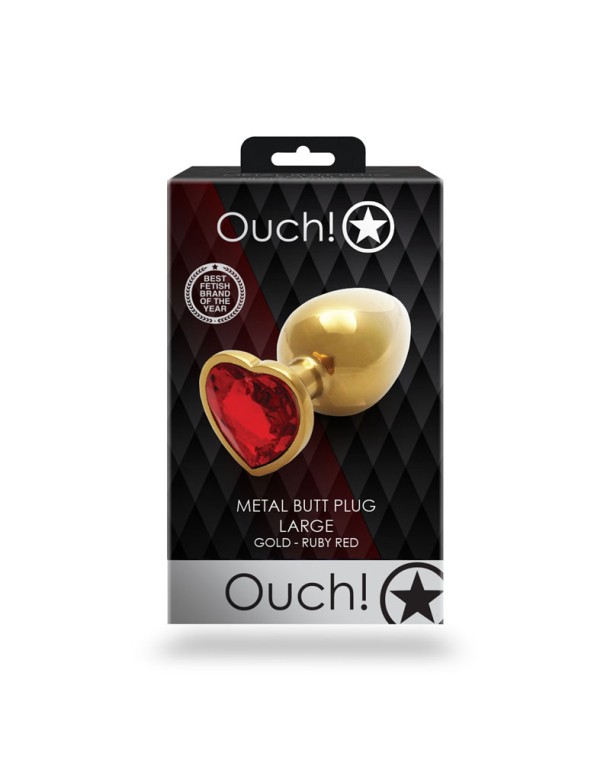 OUCH! Heart Gem Gold Butt Plug - Large OUCH! Heart Gem Gold Butt Plug - Large
