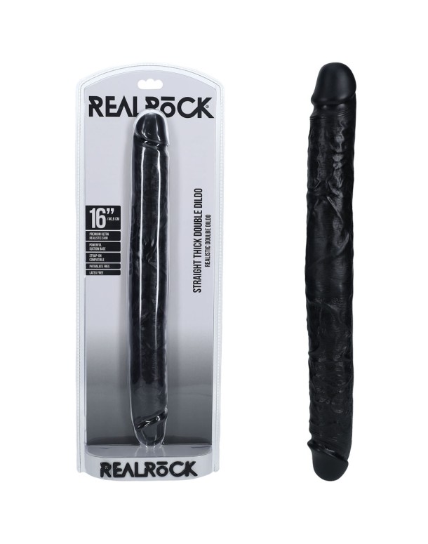 REALROCK 40cm Thick Double Dildo - Black