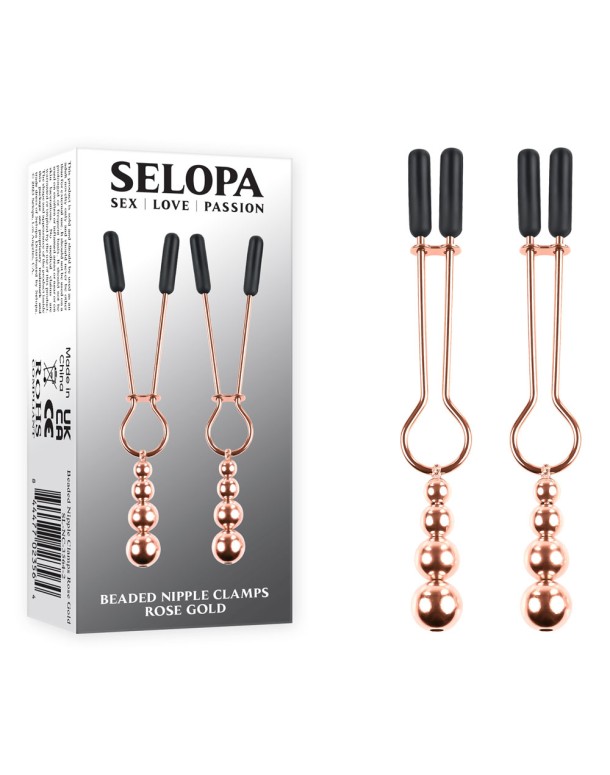 Selopa BEADED NIPPLE CLAMPS - Rose Gold