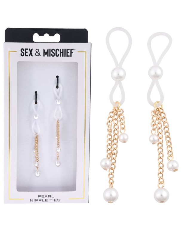 Sex & Mischief Pearl Nipple Ties