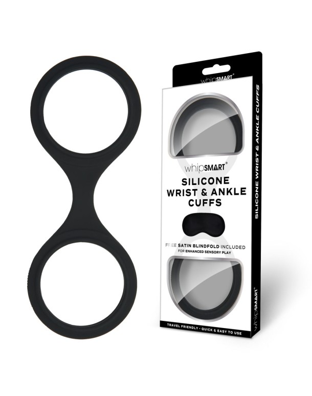 WhipSmart Silicone Wrist & Ankle Cuffs - Black