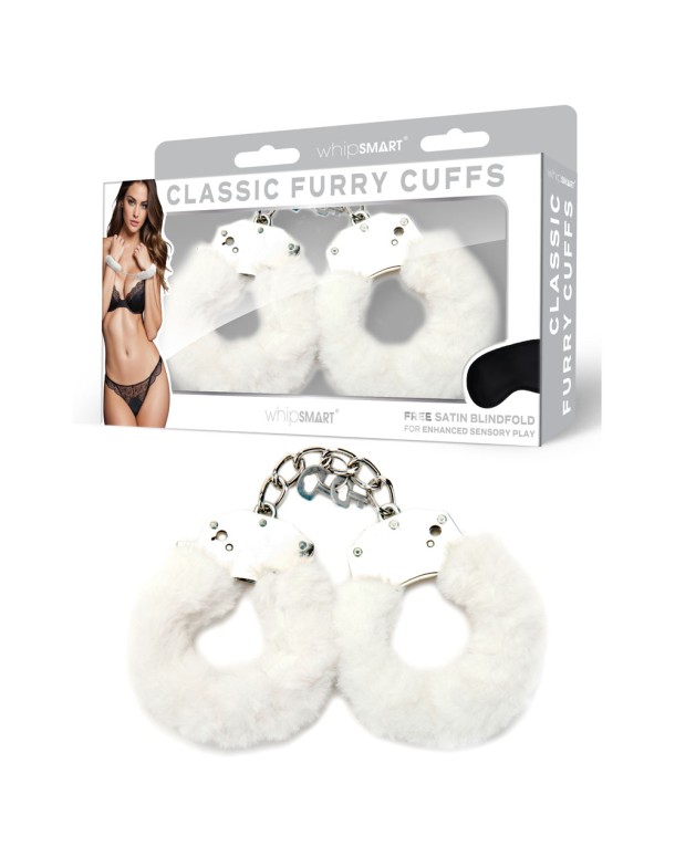 WhipSmart Classic Furry Cuffs - White