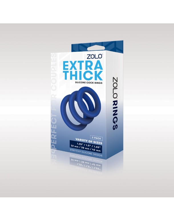 Zolo Extra Thick Silicone Cock Rings 3-Pack